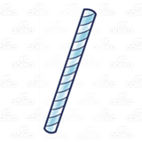 Blue Striped Straw