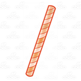 Orange Striped Straw