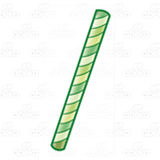 Green Striped Straw