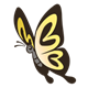 Yellow Butterfly with black outlined wings