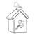 Yellow Birdhouse Line PNG
