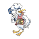 White Bird dressed as a chef