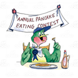 Bird Eating Pancakes
