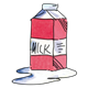 Carton of Milk in puddle of milk