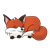 Fox Sleeping Color PNG
