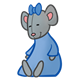 Girl Mouse Doll with blue dress and bow