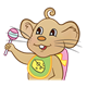 Baby Mouse with rattle and bib