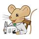 Father Mouse with gray shirt and newspaper