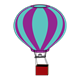 Hot Air Balloon purple and turquoise