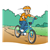 Boy Riding Bike Color PDF