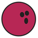 Red Bowling Ball with three holes