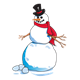 Snowman with three snowballs
