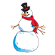 Snowman with black top hat