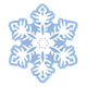 Blue Snowflake with six pointed sides