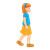 Girl Walking Color PNG