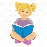 Blond Girl Reading Book