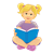 Blond Girl Reading Book Color PNG