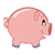 Round Pink Piggy Bank Color PDF