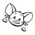 Happy Brown Mouse Line PNG