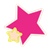 Pink and Yellow Stars Color PNG