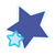 Dark Blue and Teal Stars Color PNG