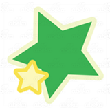 Green and Yellow Stars