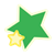 Green and Yellow Stars Color PNG