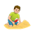 Boy Sitting in Sand Color PNG