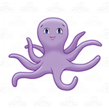 Smiling Purple Octopus