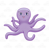 Smiling Purple Octopus