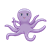 Smiling Purple Octopus Color PNG