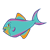 Rainbow Parrot Fish Color PNG