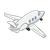 Gray Airplane Color PNG