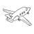 Gray Airplane Line PNG