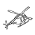 Yellow Helicopter Line PNG