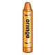 Orange Crayon with bold manuscript label