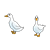 Two White Ducks Color PNG