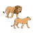 Two Lions Color PNG