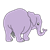 Purple Elephant Color PNG