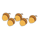 Five Brown Acorns 