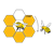 Honeycomb and Bees Color PNG