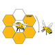 Honeycomb and Bees game, with start and arrow
