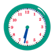 Green Clock showing 6:32