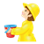 Girl in Raincoat Color PNG