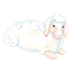 White Sheep lying down