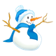 Snowman with scarf and hat