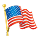 American Flag waving in air