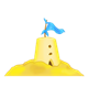 Sand Castle with blue flag