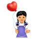 Girl with heart balloon