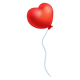 Red Heart Balloon on string